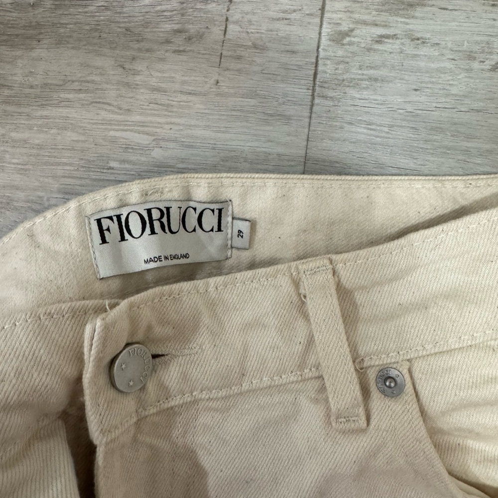 Like New Fiorucci Straight Leg Beige off white denim Jeans Angel Face - Picture 10 of 11
